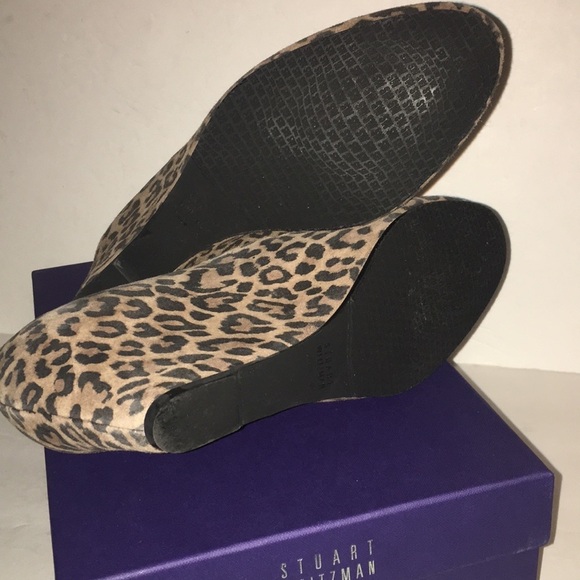 IOB Stuart Weitzman Arise Camel Leopard Suede Wedge - Picture 6 of 6